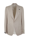 Lardini Man Blazer Beige Size 44 Linen In Brown