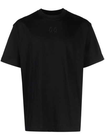 M44 Label Group Black Jersey T-shirt With Back Print 44 Label Group In Black+44 Gaffer Print