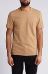 Hugo Boss Cotton-blend T-shirt With Bubble-jacquard Structure In Beige