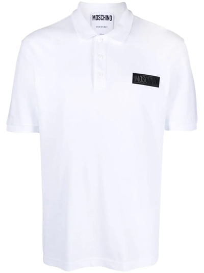 Moschino Polo Shirt With Patch In White