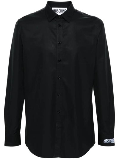 Moschino Shirt With Embroidery In Black
