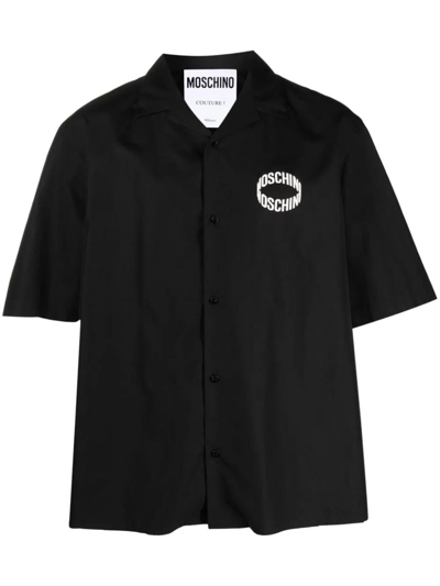Moschino Short-sleeved Shirt With Print In Black