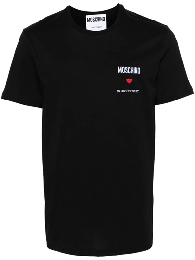 Moschino T-shirt With Embroidery In Black