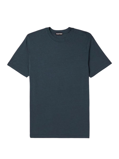 Tom Ford Crew Neck T-shirt In Blue