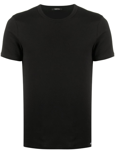 Tom Ford Round-neck Short-sleeve T-shirt In Black