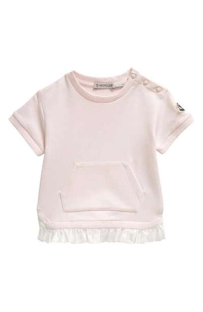 Moncler Babies'  Kids' Logo Patch Short Sleeve Sweatshirt Dress In Pink