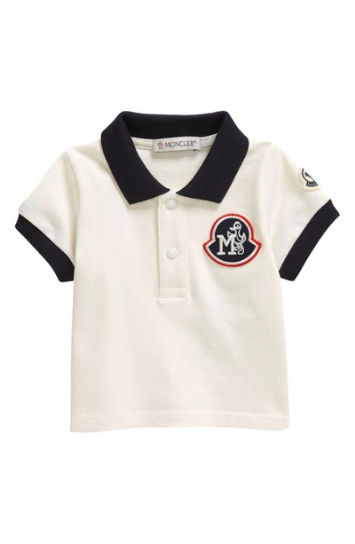 Moncler Babies' Kids' Monduck Logo Patch Piqué Polo In White