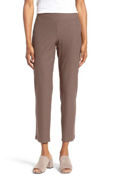 Eileen Fisher Stretch Crepe Slim Ankle Pants In Z/dnucobblestone