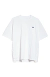 SACAI EMBROIDERED COTTON JERSEY T-SHIRT