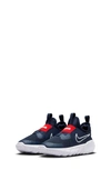 Nike Flex Runner 2 Slip-on Running Shoe In Navy/ White/ Picante Red