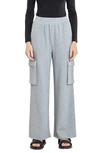 Grey Lab Stretch Cotton Knit Wide Leg Pants In Grey