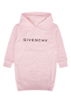 GIVENCHY GIVENCHY KIDS DISTRESSED LOGO PRINTED HOODED DRESS