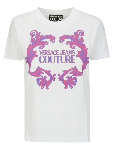 Versace Jeans Couture Logo Printed Crewneck T In White