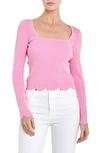 English Factory Scallop Hem Sweater In Pink