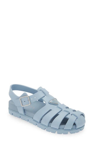 Prada Monolith Fisherman Sandal In Light Blue