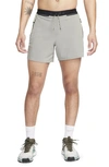 Nike Men's Trail Second Sunrise Dri-fit 5" Brief-lined Running Shorts In Dark Stucco/olive Aura/summit White