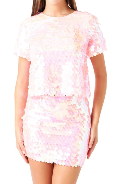 Endless Rose Women's Fisheye Sequins Top In Pink