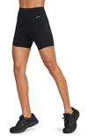 Nike Women's Universa Medium-support High-waisted 5" Biker Shorts With Pockets In Black/ Black