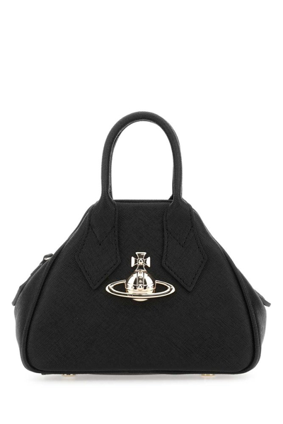 Vivienne Westwood Logo Plaque Tote Bag In Black