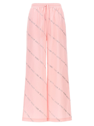 Rotate Birger Christensen Rotate Allover Logo Drawstring Trousers In Pink