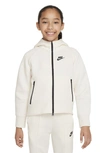 Nike Sportswear Tech Fleece Big Kids' (girls') Full-zip Hoodie In Brown