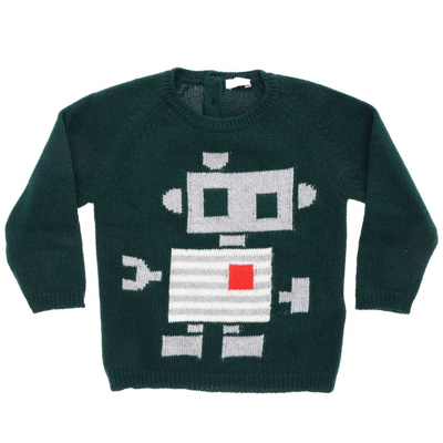 Il Gufo Robot Intarsia In Green