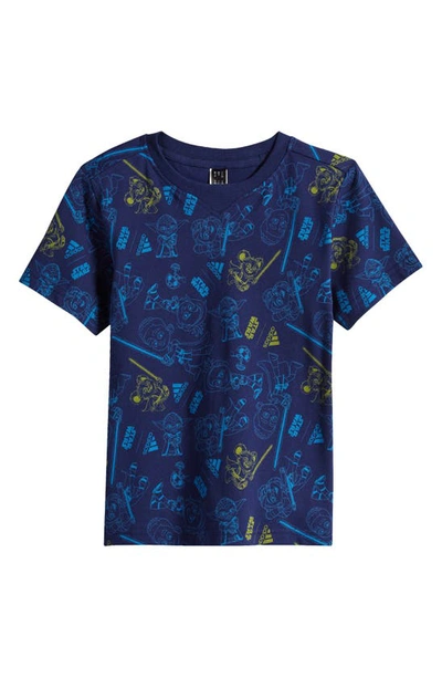 Adidas Originals X Star Wars™ Kids' Young Jedi T-shirt In Dark Blue/ Multicolor