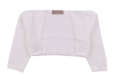 La Stupenderia Cropped Open Front Knitted Cardigan In White