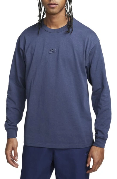 Nike Men's  Sportswear Premium Essentials Long-sleeve T-shirt In Blue