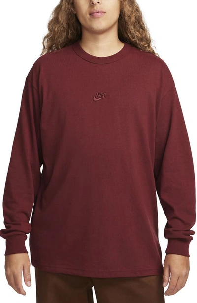 Nike Men's  Sportswear Premium Essentials Long-sleeve T-shirt In Dark Team Red