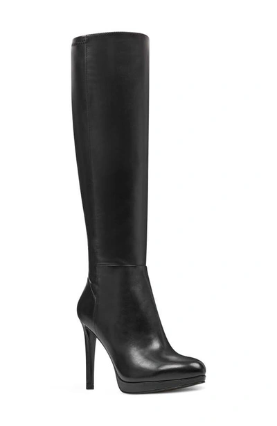Nine West Gotcha Womens Suede Platforms Knee-high Boots In Black