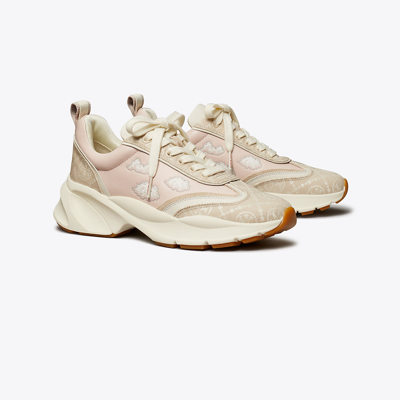 Tory Burch Good Luck Trainer In Delicate Pink/clouds