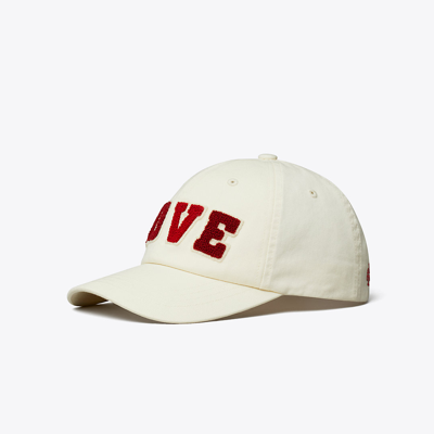 Tory Sport Tory Burch Love Cap In New Ivory/winetasting/canary Red