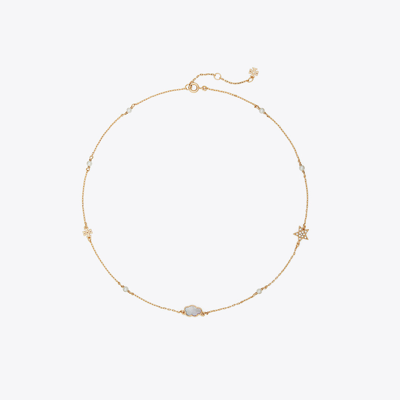 Tory Burch Celestial Necklace In Tory Gold/crystal/pearl