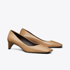 Tory Burch Cut-out Kitten Heel Pump In Almond Shell