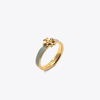 Tory Burch Kira Enamel Ring In Tory Gold/gray Mist