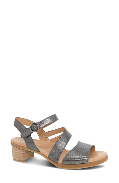 Dansko Tansy Ankle Strap Sandal In Gunmetal