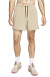 Nike Men's Unlimited Dri-fit 5" Unlined Versatile Shorts In Khaki/black/khaki