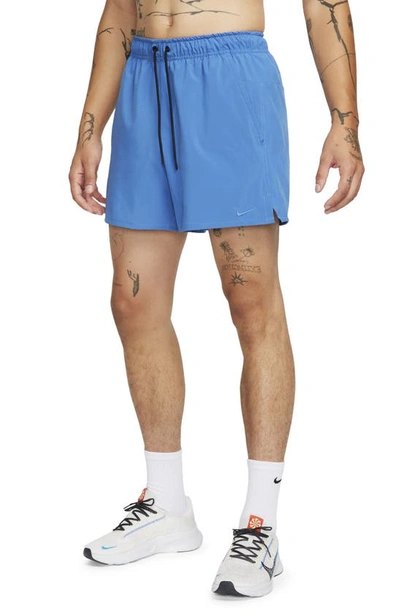Nike Men's Unlimited Dri-fit 5" Unlined Versatile Shorts In Blue