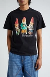 Jw Anderson Gnome Trio Cotton T-shirt In Black
