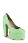 Zigi Giorgia Platform Pump In Nile Green