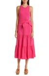 Veronica Beard Austyn Tiered Dress In Fuchsia