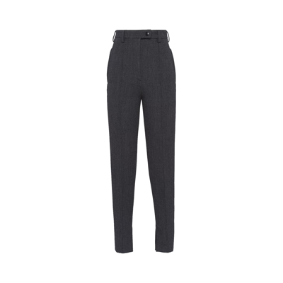 Prada Wool Trousers In Grey