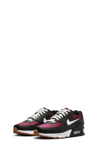 Nike Kids' Air Max 90 Sneaker In Black/ White/ Red/ Light Brown