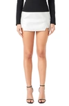 Endless Rose Cutout Faux Leather Skort In Silver