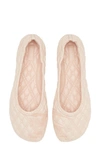 Burberry Sadler Embroidered Mismatched Ballerina Flats In Baby Neon
