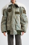 VAQUERA GIANT AVIATOR JACKET WITH FAUX FUR HOOD