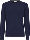 Brunello Cucinelli Crew-neck Cashmere Jumper In Blue