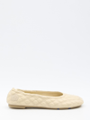 Burberry Sadler Leather Ballerina Flats Women In Beige