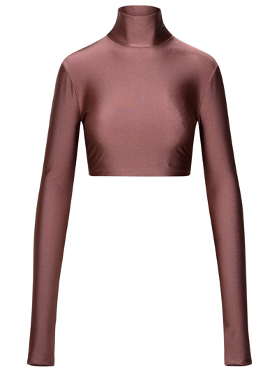 The Andamane Top In Mauve Polyamide Blend In Bordeaux